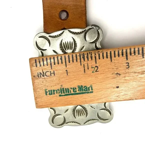 VTG -FRONTIER BUCKLE Native American vintage 70s Zuni Multi-Inlay Knifewing belt - Picture 6 of 14